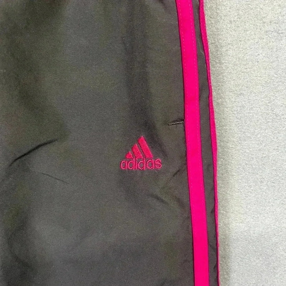 Adidas Fuchsia 3 Stripe Joggers Track Pants Womens L Comfy Running Workout 1260 - Picture 2 of 9